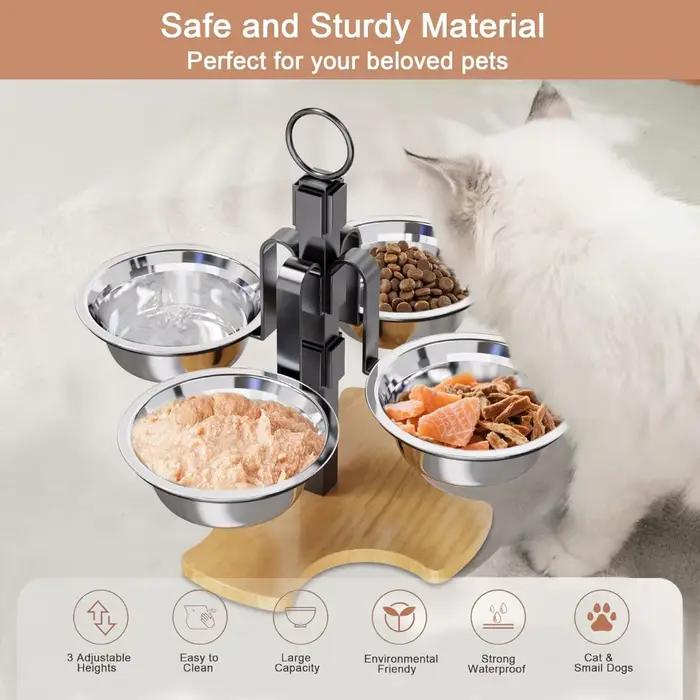 Bols surélevés pour animaux de compagnie avec support