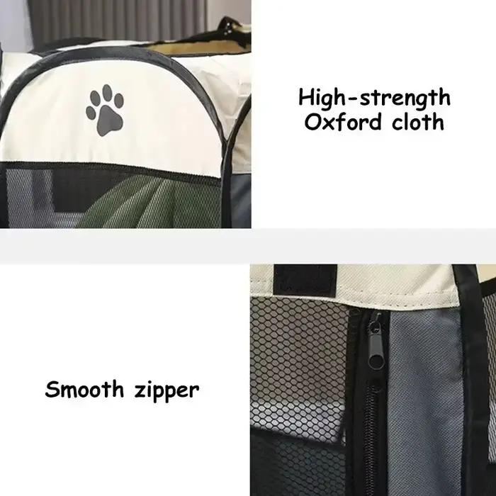 Enclos de jeu octogonal portable et pliable pour animaux de compagnie - Abri extérieur facile à assembler pour grands chiens et chats