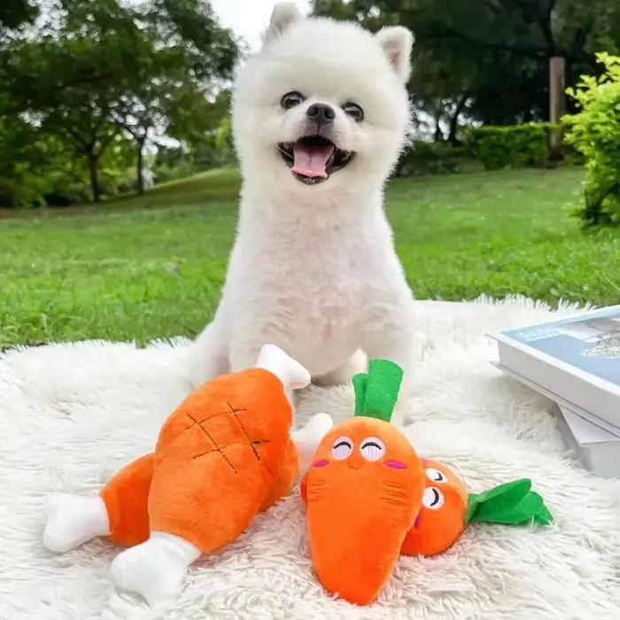 Jouets à mâcher grinçants en peluche indestructibles