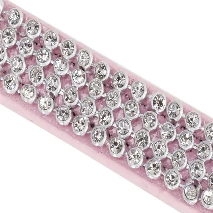 XS S M L XL Collier de chien confortable en fibre de daim et cristal avec strass à paillettes