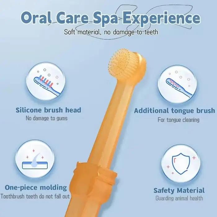 Brosse à dents en silicone souple pour chiens et chats