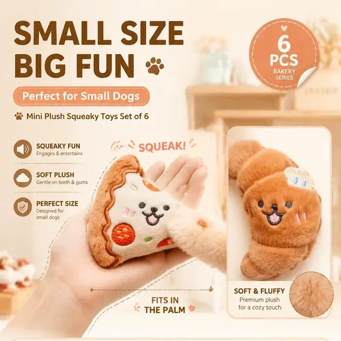 Jouets en peluche pour chiens en forme de nourriture avec couineur
