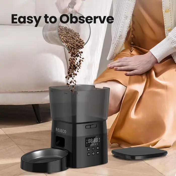 ROJECO mangeoire intelligente pour chien distributeur automatique de croquettes de nourriture