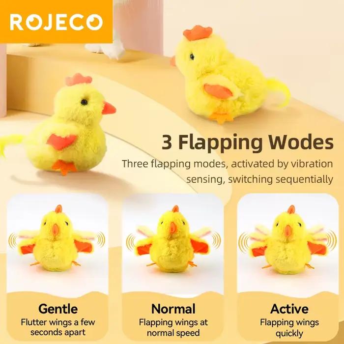 ROJECO herbe-aux-chats jouets interactif battant poussin avec son