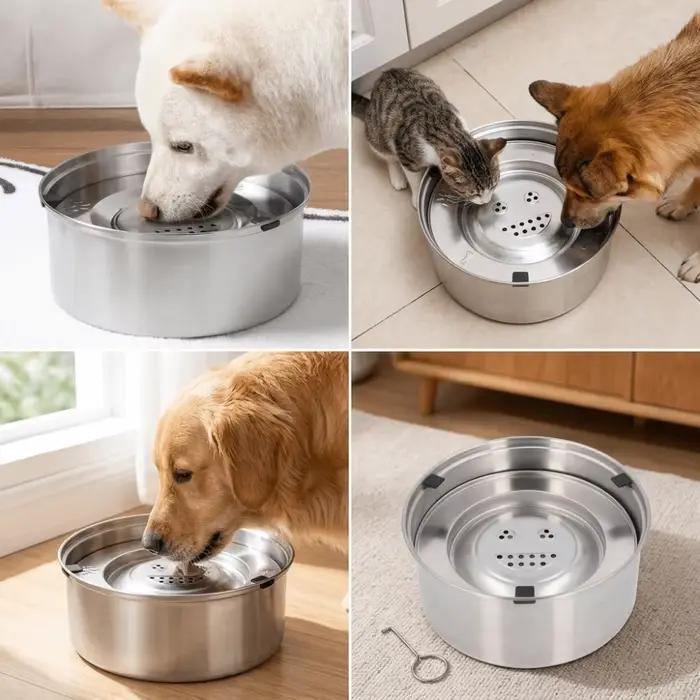 Gamelle flottante en métal pour chien
