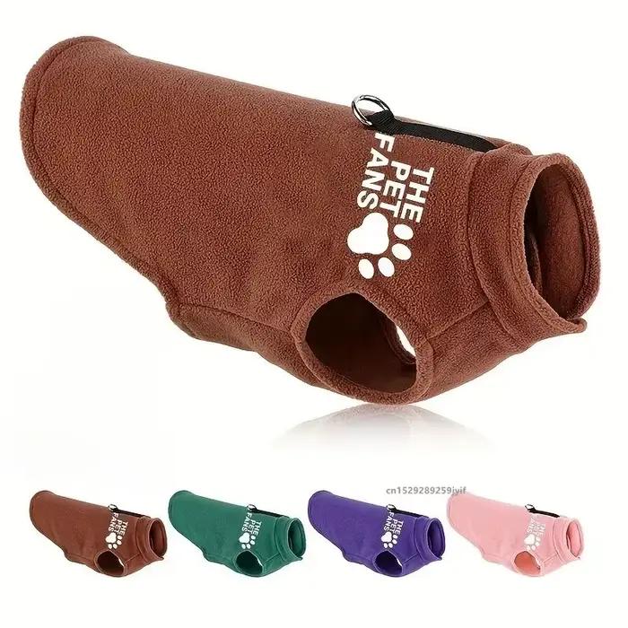 Manteau en polaire d'hiver pour chien de petite et moyenne taille - Veste chaude pour animaux de compagnie avec anneau