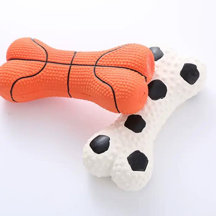 Ensemble de jouets pour chiens : os grinçant et basket-ball