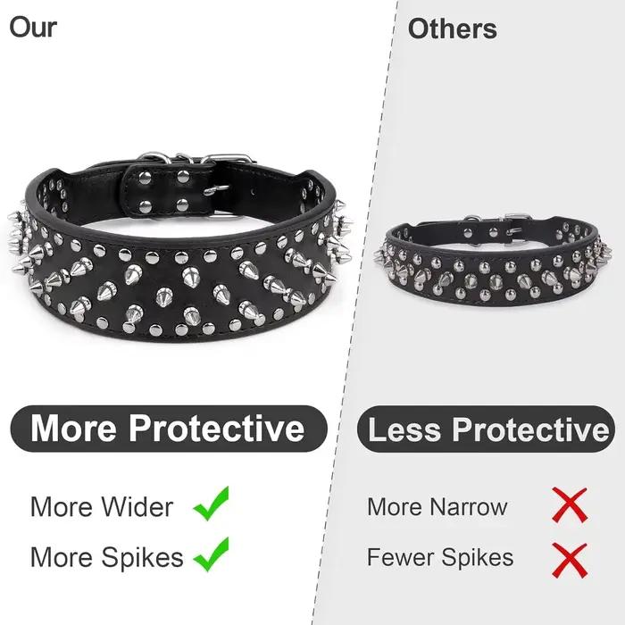 Collier de chien en cuir clouté à pointes de crâne pour chiens de taille moyenne et grande bouledogue réglable Anti-morsure sangle de cou colliers accessoires de laisse