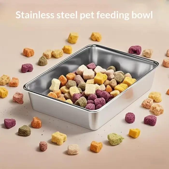Bol pour chien grande capacité en acier inoxydable 15 ° Protection de cou inclinée et surélevée pour une alimentation