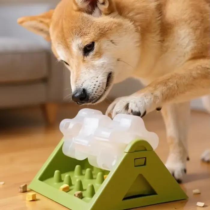 Jouet interactif distributeur de nourriture pour chien – Mangeoire puzzle avec conception anti-fuite