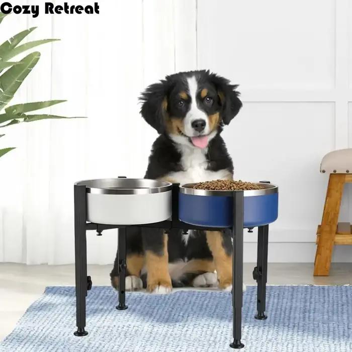 Support de gamelle pour chien en fer forgé