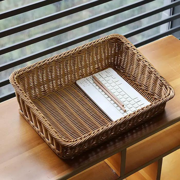 Panier de rangement tressé à la main en rotin