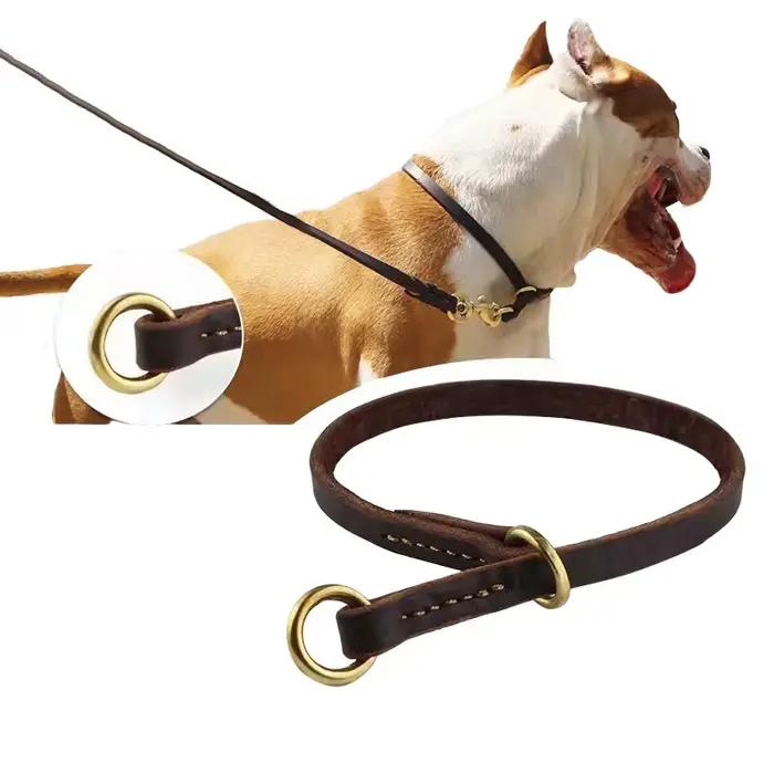 Collier de chien en cuir véritable confortable