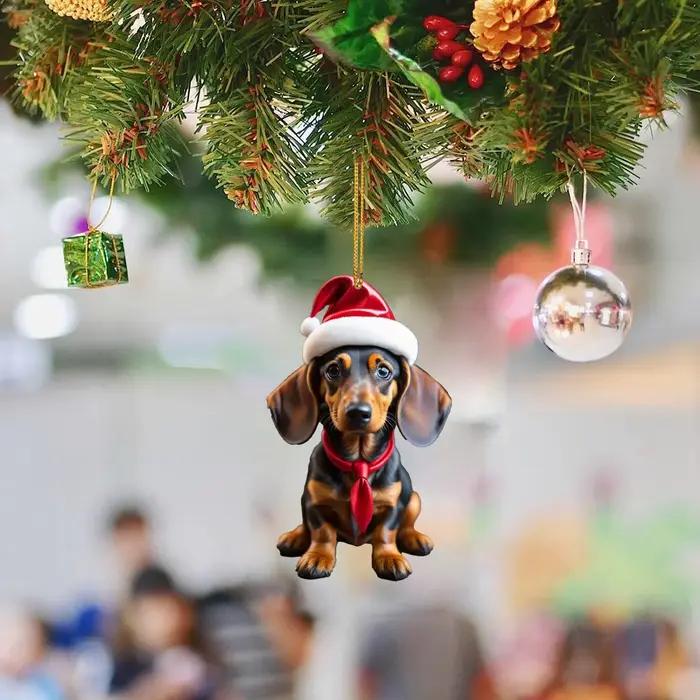 Ornements de Noël de chien mignon de dessin animé