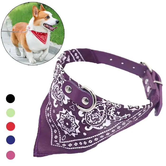 Collier pour chien et chat en PU avec écharpe pour petits et moyens chiens Chihuahua Corgi chiot colliers réglables fournitures pour animaux de compagnie accessoires para perros