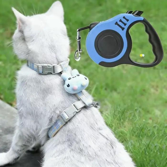 Laisse rétractable automatique pour chien 3m/5m en nylon pour petits chiens et chats