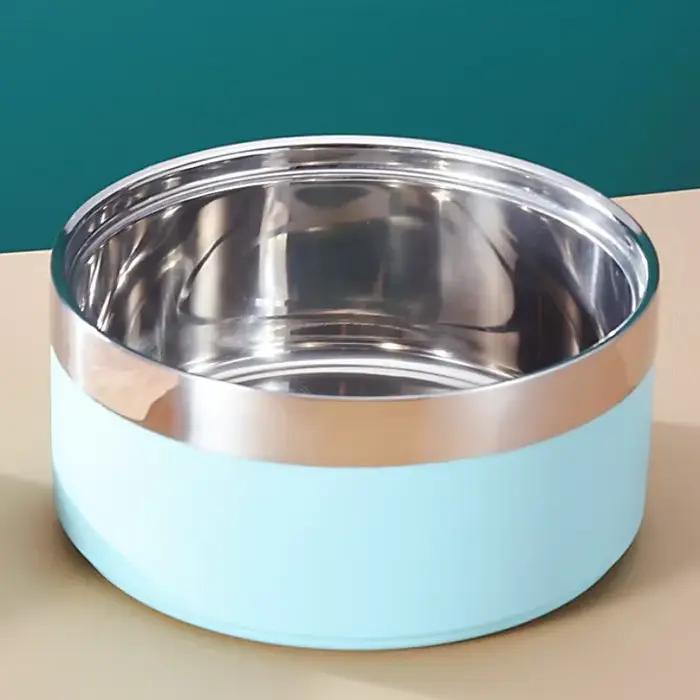 Gamelle à double couche en acier inoxydable pour chiens et chats