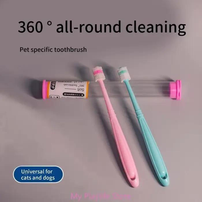 Brosse à dents en silicone pour petit animal de compagnie