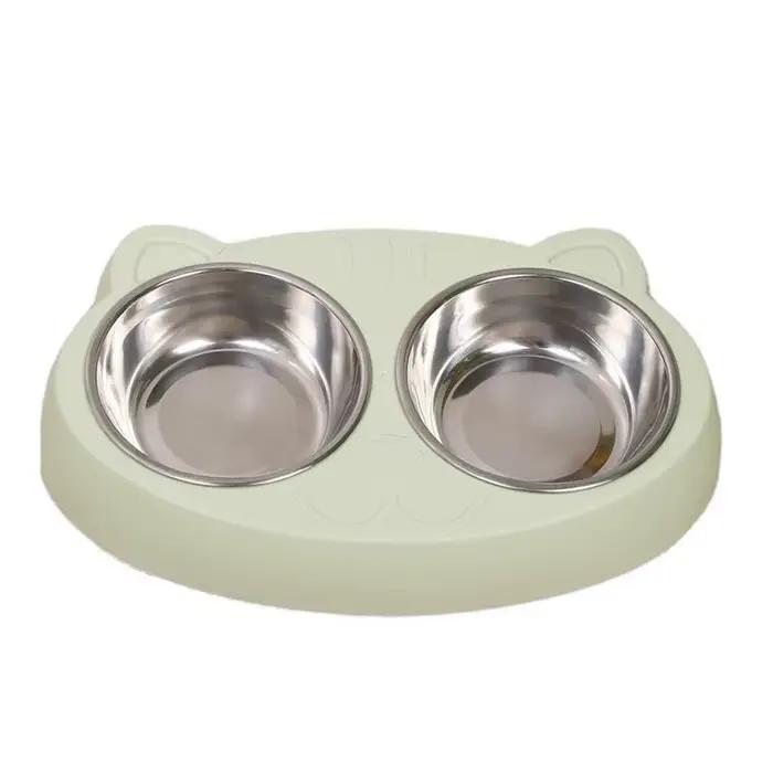 Bol double en acier inoxydable pour animaux de compagnie
