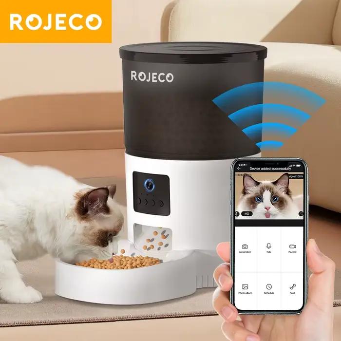 ROJECO 3L mangeoire automatique pour animaux de compagnie avec distributeur de nourriture pour chat intelligent Carmen pour chiens mangeoires rechargeables WIFI pour chats alimentation à distance