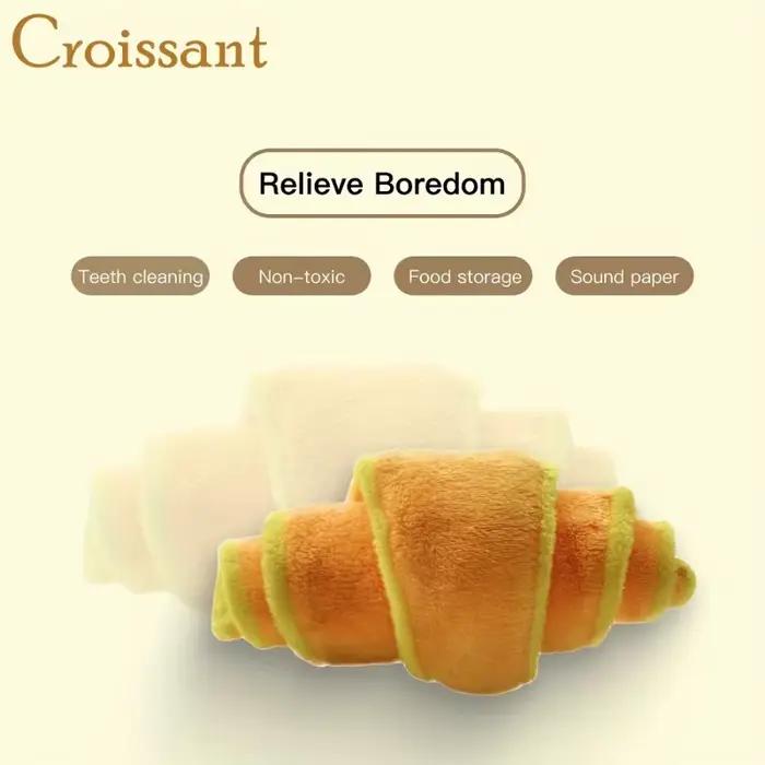Jouet pour chien en peluche en forme de croissant pour chiens de petite à moyenne taille