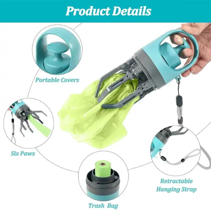 Pelle à excréments de chien Portable avec sac poubelle