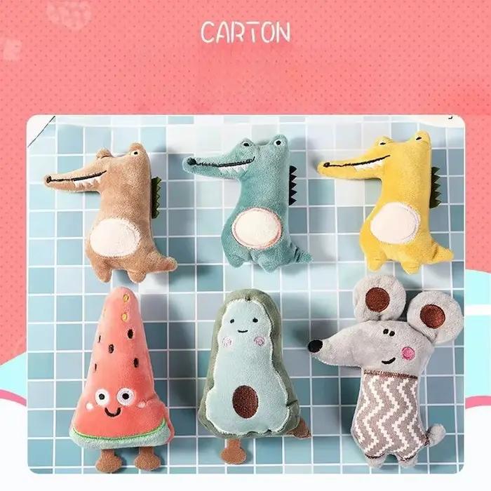 Jouet en peluche anti-morsure en forme d'avocat de dessin animé pour animaux de compagnie