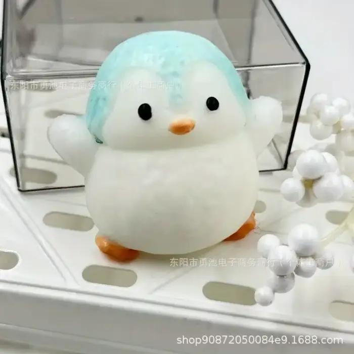 Jouet anti-stress créatif en gel souple en forme de pingouin de dessin animé