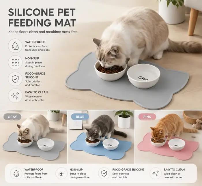 Tapis en silicone de qualité alimentaire pour chat