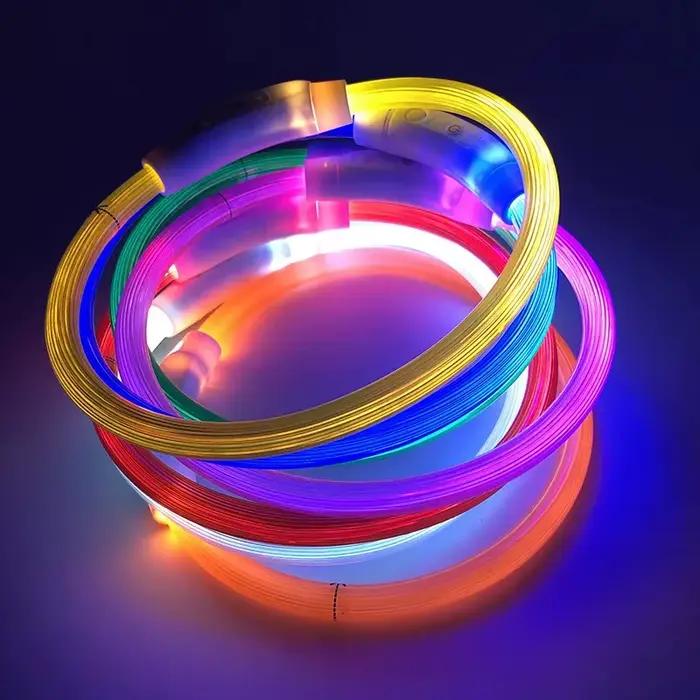 Collier de chien LED, collier de chien de compagnie éclairé rechargeable USB