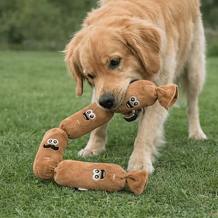 Jouet à mâcher en peluche en forme de saucisse pour chiens : avec son BB qui couine à pression