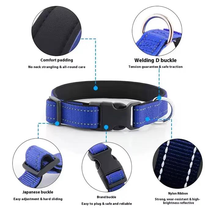 Collier réfléchissant pour chiens de taille moyenne et grande