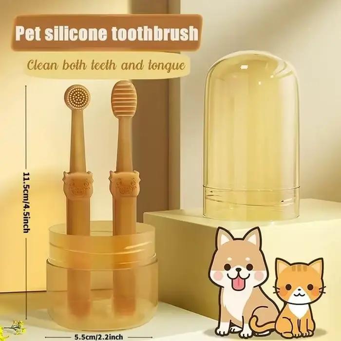 Brosse à dents en silicone souple pour chiens et chats