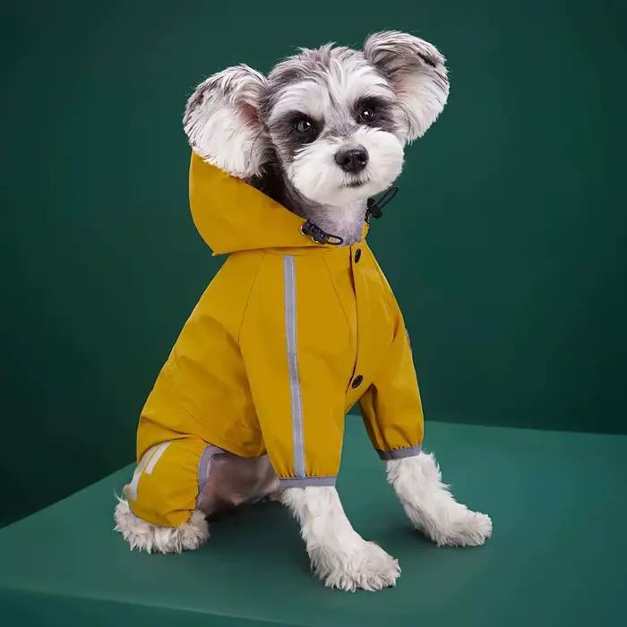 Imperméable en PU pour animaux de compagnie avec capuche