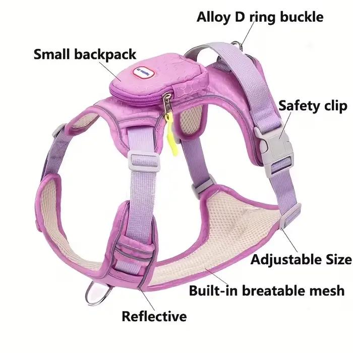 Harnais pour chien avec fixation pour sac à dos – Coupe confortable et respirante