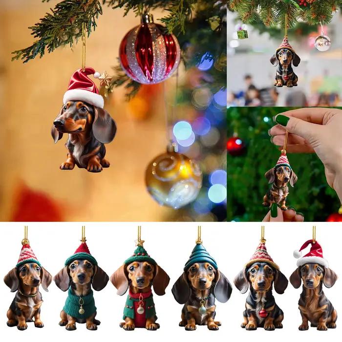 Ornements de Noël de chien mignon de dessin animé