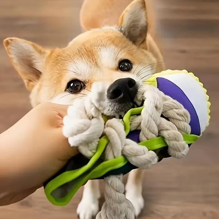 Jouet pour chien en toile avec nœud en corde