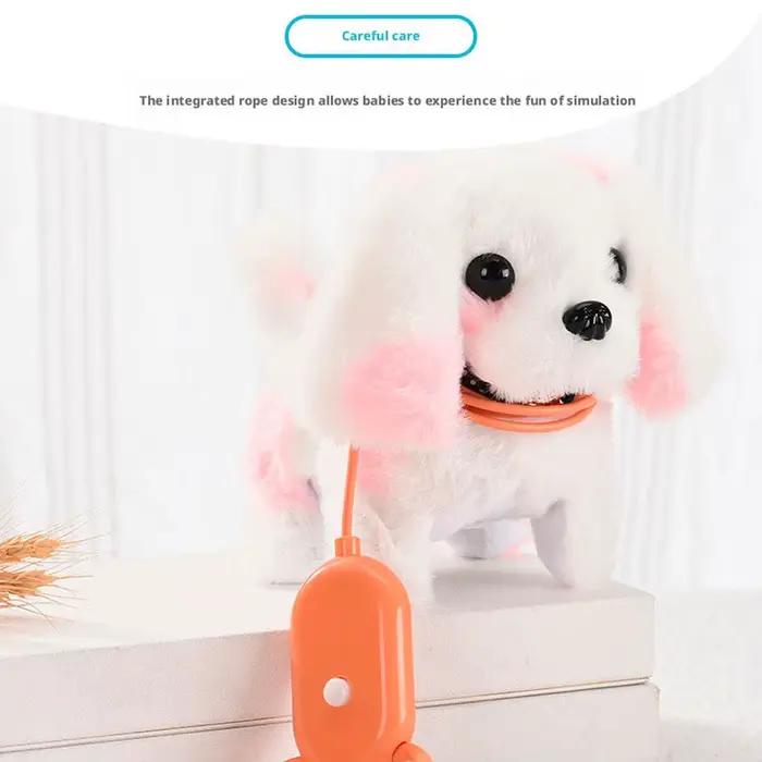 Chaud drôle aboiement en peluche chien jouet laisse électrique marche