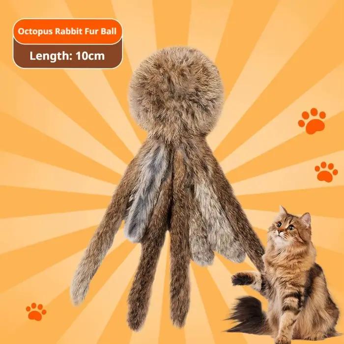 Jouet pour chat d'intérieur en fausse fourrure de lapin