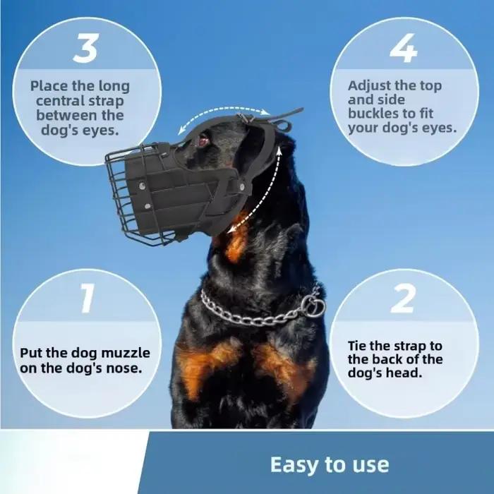 Muselière pour chien, réglable pour chiens de taille moyenne et grande
