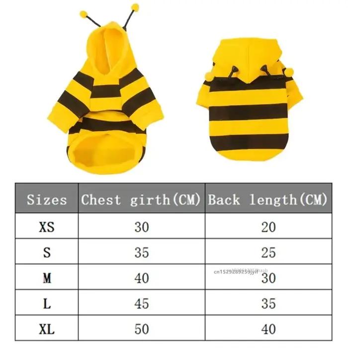 Abeille animal de compagnie chiot manteau vêtements tenue polaire