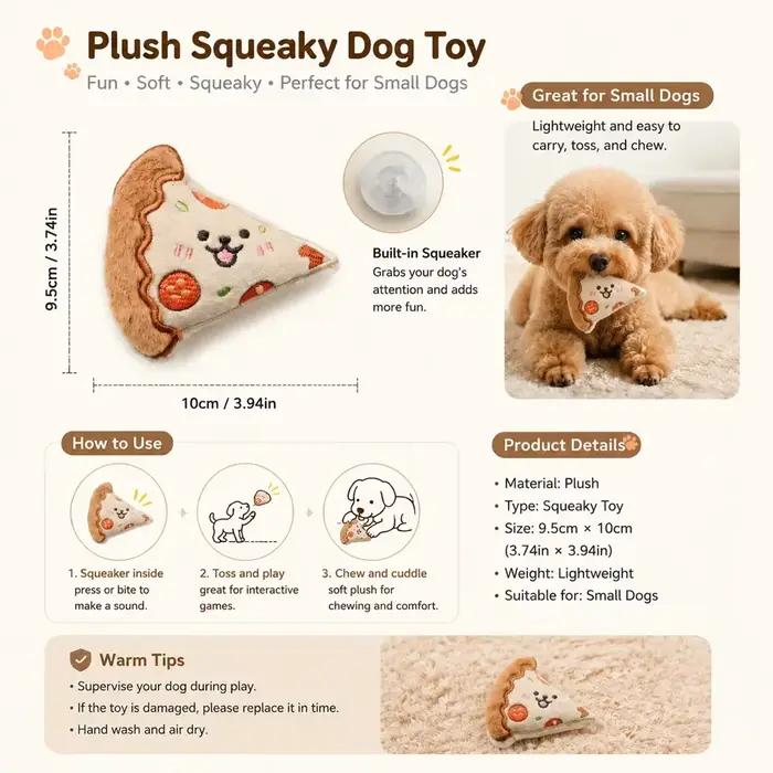 Jouets en peluche pour chiens en forme de nourriture avec couineur