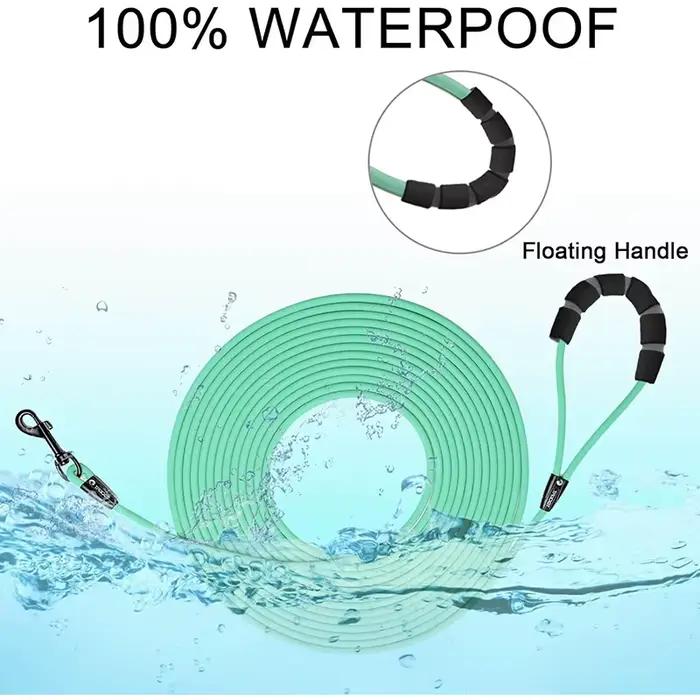 Laisse pour chien étanche entraînement rappel longs laisses pour animaux de compagnie en PVC 5FT 10 FT 20FT 30FT idéal pour l'entraînement au jeu de cour de plage