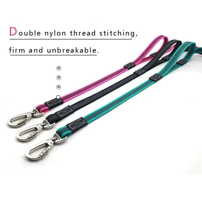 Laisse pour gros chien 2M 3M 5M Anti-évasion double poignées sangles pour animaux de compagnie 1.6M corde en caoutchouc
