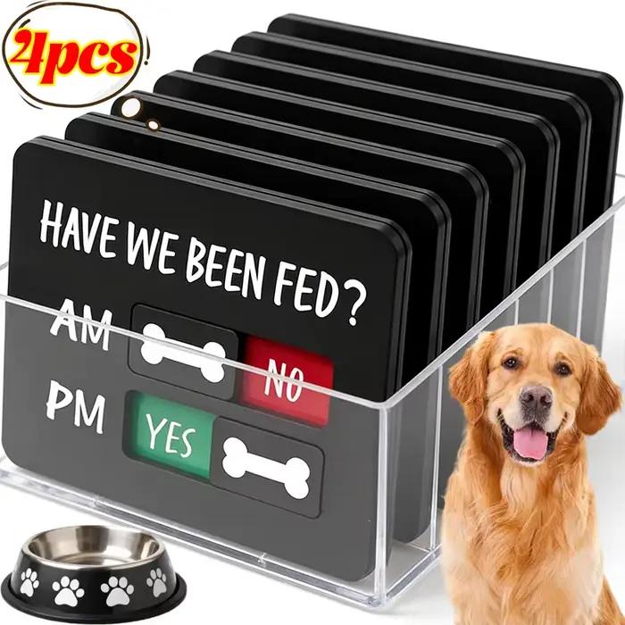 4/1 Pièces Aimant de Référence Alimentaire pour Chien en Bois