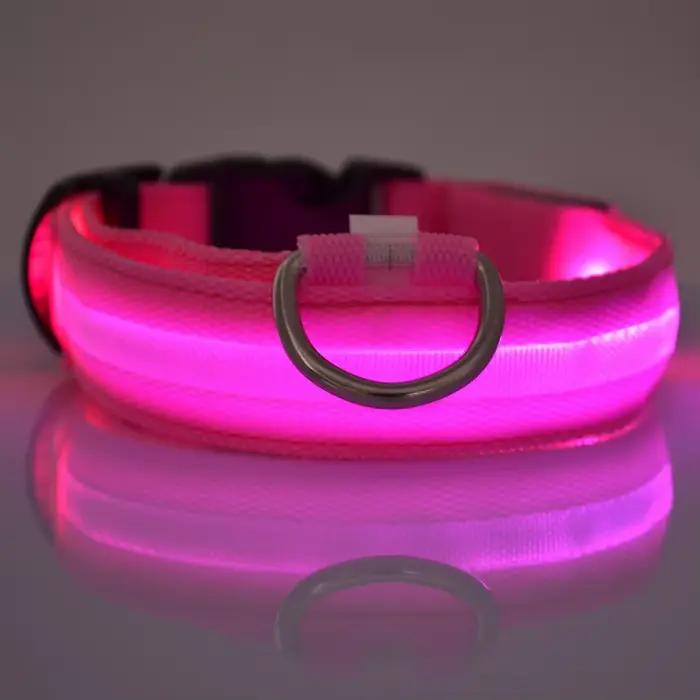 Laisse LED clignotante en nylon pour chien