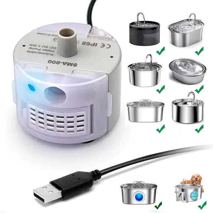 1pc pompe à eau pour fontaine pour animaux de compagnie en acier inoxydable distributeur d'eau