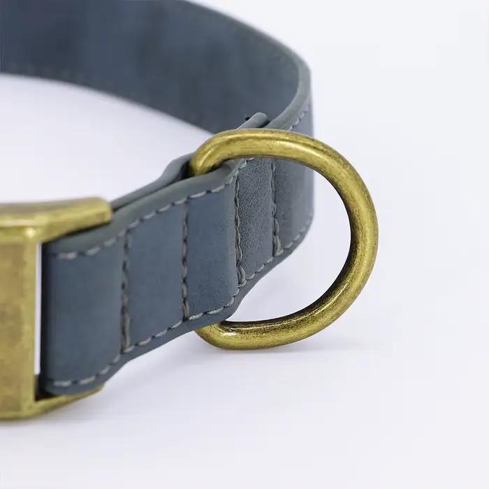 Collier de chien en cuir PU personnalisé gravé