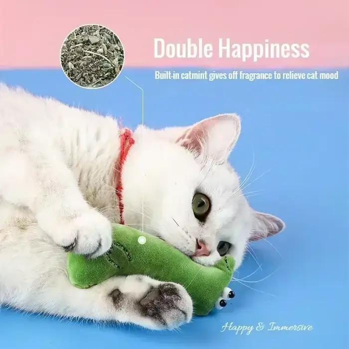 Jouet en peluche avec herbe à chat pour chats