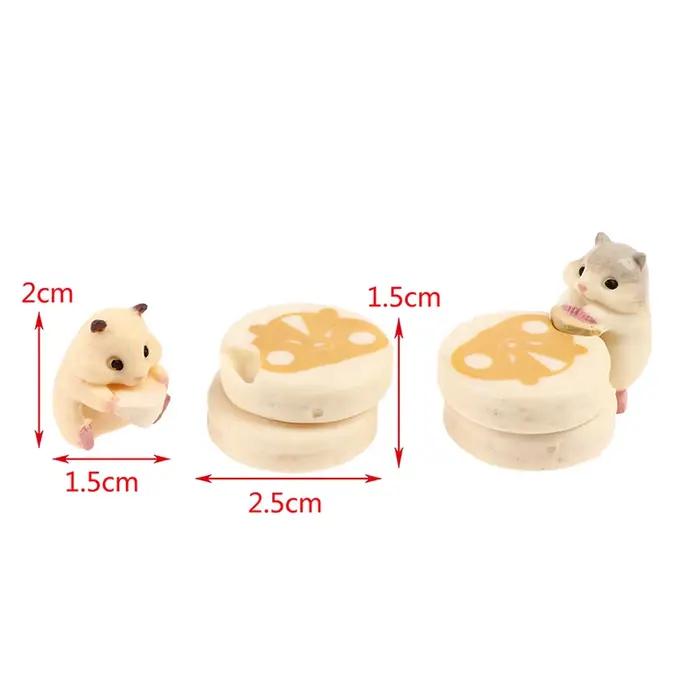 Mini figurines Hamster souris mangeant des Desserts